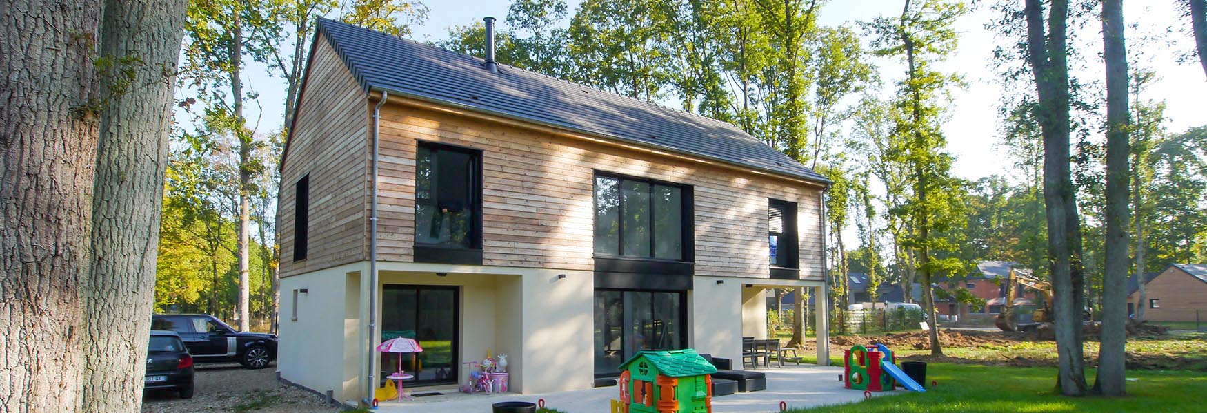 Maison bois à l'orée de la forêt Constructeur France-Maisons-idf